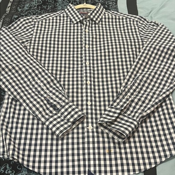 UNTUCKit Men's Gingham Shirt - Navy and White, stylish, nice, size medium - Picture 8 of 8